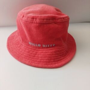 Hello Kitty Red  Bucket Hat Suede
